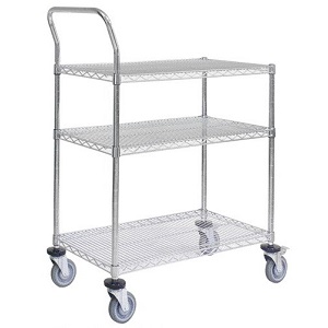 鍍鉻網板手推車