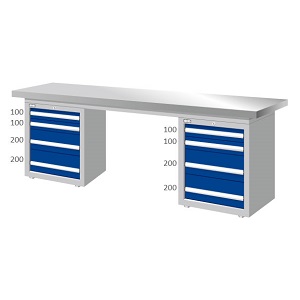 雙櫃型不銹鋼桌板