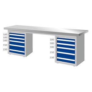 雙櫃型不銹鋼桌板