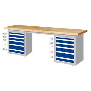 雙櫃型原木桌板