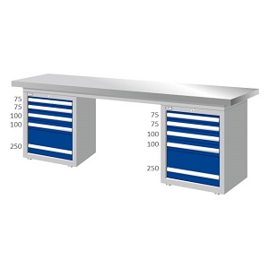 雙櫃型不銹鋼桌板