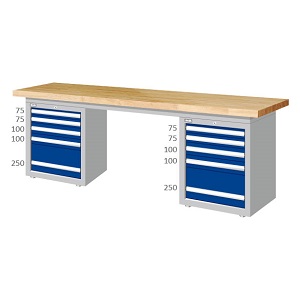 雙櫃型原木桌板